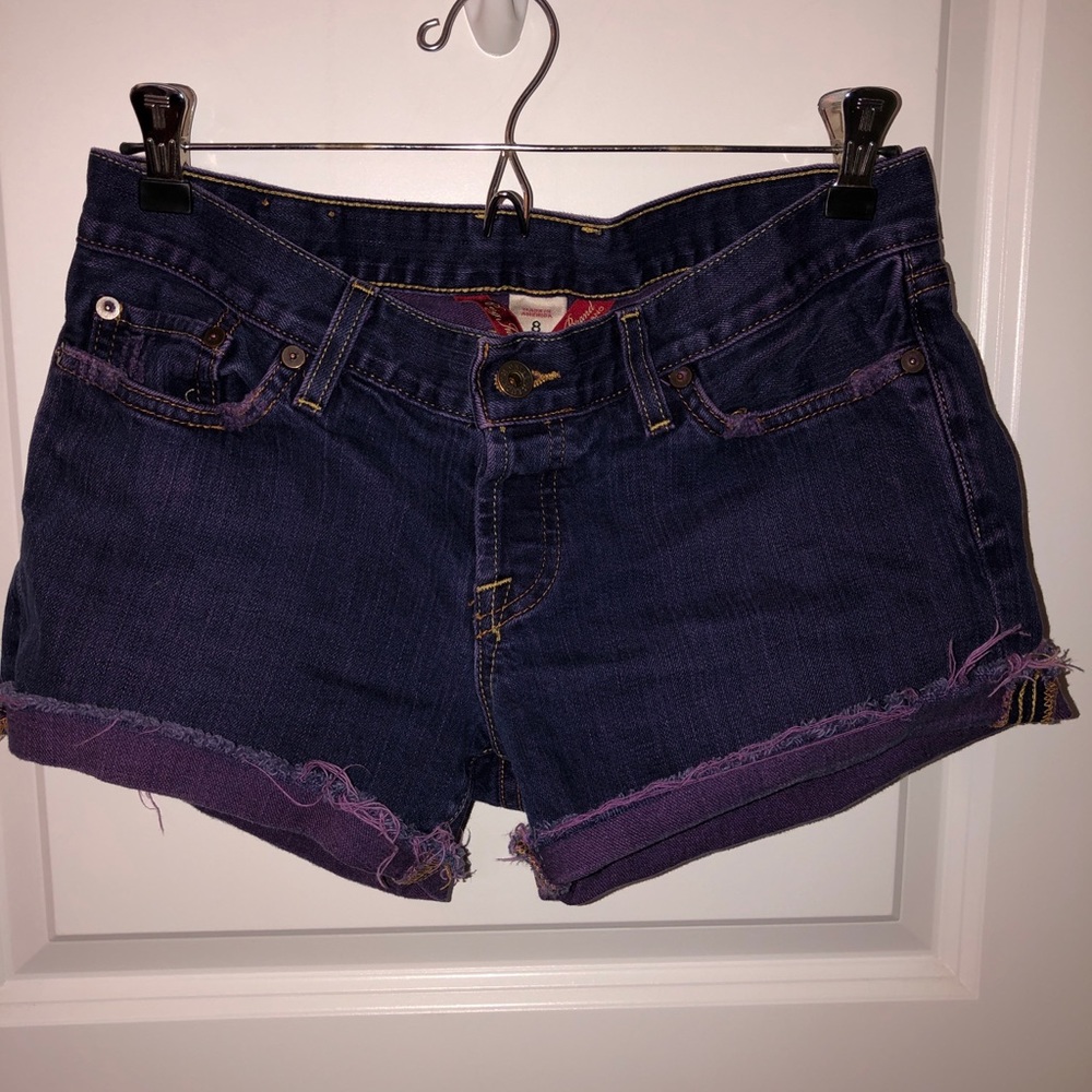 Cutoff denim shorts
